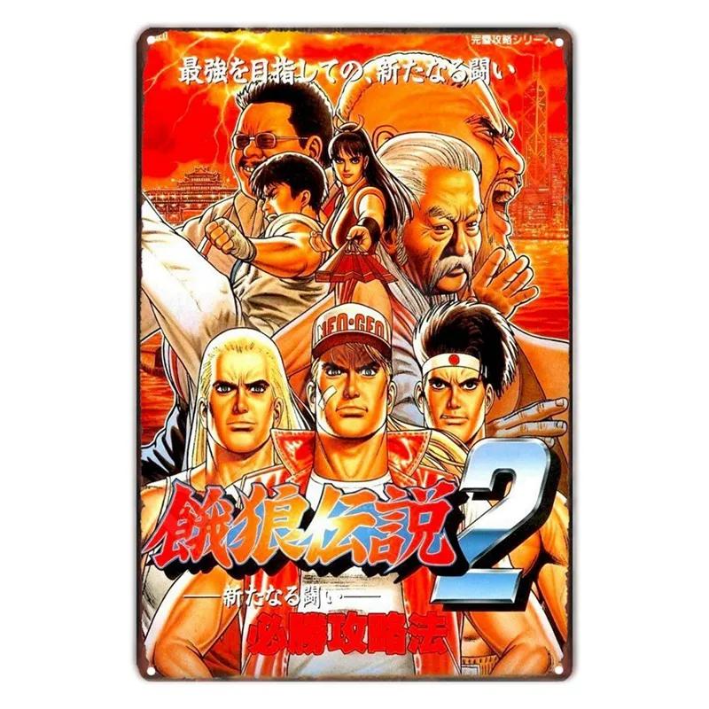 Аниме The King Of Fighters Винтажная Металлическая Табличка, Постер Настенного Искусства, Файтинги, Ретро Табличка для Бара, Клуба, Мужской Пещеры, Домашний Декор Стен