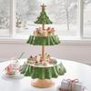 Christmas Tree Dessert Plate New Year Decoration Snack Bowl Food Tray Twin City Bracket Cake Fruit Candy Party Supplies