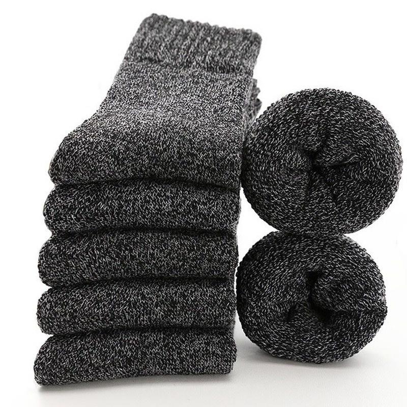 5 Pairs Super Thicker Wool Cashmere Socks Keep Warm Merino Wool Rabbit Socks Fall & Winter Casual Cold Resistance Sock for Men and Women