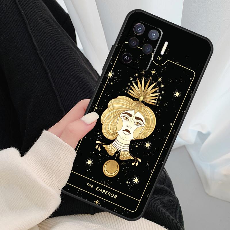 Лунная ведьма Таро Таинственный тотем Чехол Для Oppo A18 A38 A58 A78 A98 A80 A60 A40 A96 A76 A16 A94 A74 A54 A15 A17 A57 A77 A5 Pro
