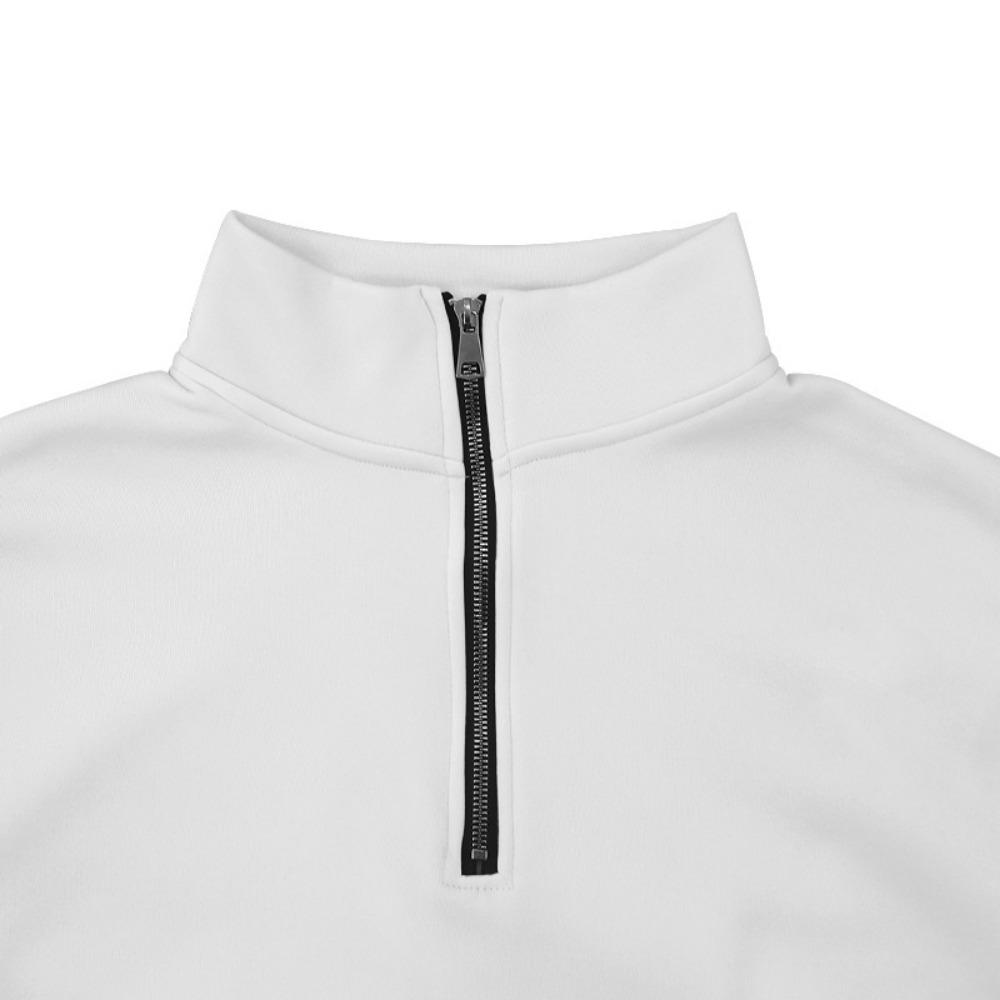 Осень Зима Мужские Повседневные Однотонные Толстовки Мода Воротник-стойка с Полумолнией Спортивный Пуловер Социальная Уличная Одежда