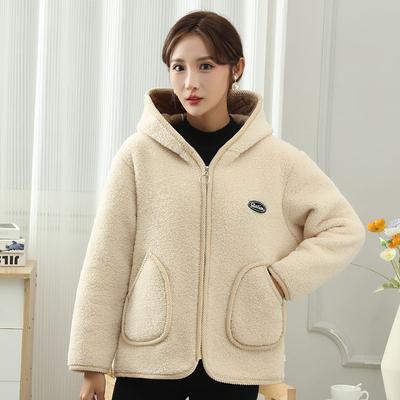 Куртка из гранулированного флиса зимняя плюс утолщение из бархата для сохранения тепла для людей среднего и пожилого возраста с большим воротником-шляпой, свободная, большого размера, повседневная