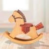 Mini Wooden Rocking Horse Model Tabletop Decoration DIY Unfinished Miniature Statue for
