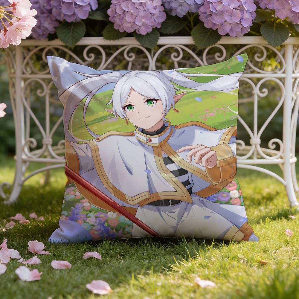 Аниме F-Frieren B-Beyond Journeys Наволочка для подушки Домашняя и автомобильная Двухцелевая наволочка: Двусторонняя конструкция для максимального комфорта