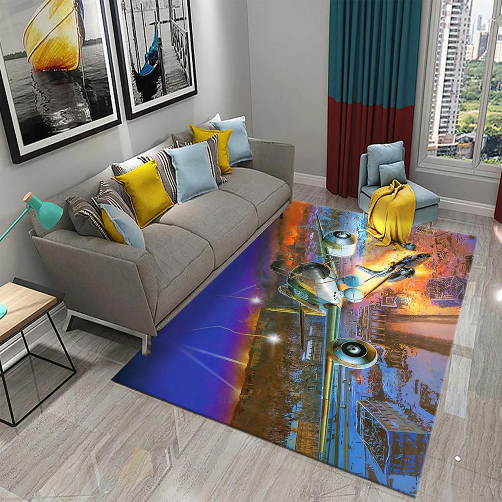 3D Красочный Ковер-картина маслом с самолетом для декора гостиной, спальни, коврики для ванной, кухни, нескользящий коврик для пола, ковры для домашнего декора