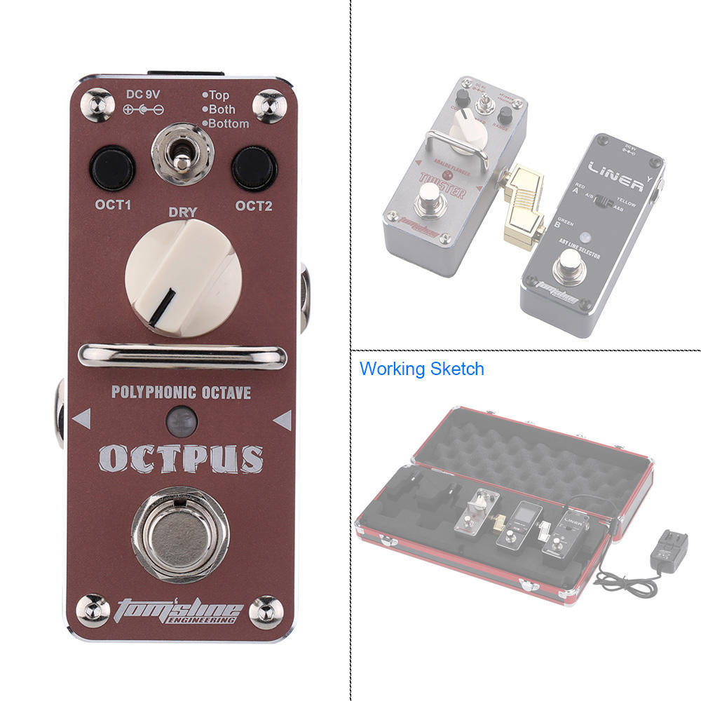 Aroma AOS-3 Octpus Polyphonic Octave педаль эффектов для электрогитары Mini Single Effect с True