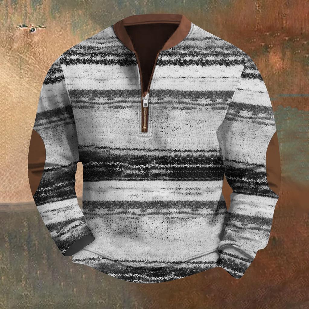 Мужская повседневная толстовка в стиле ретро с градиентным принтом