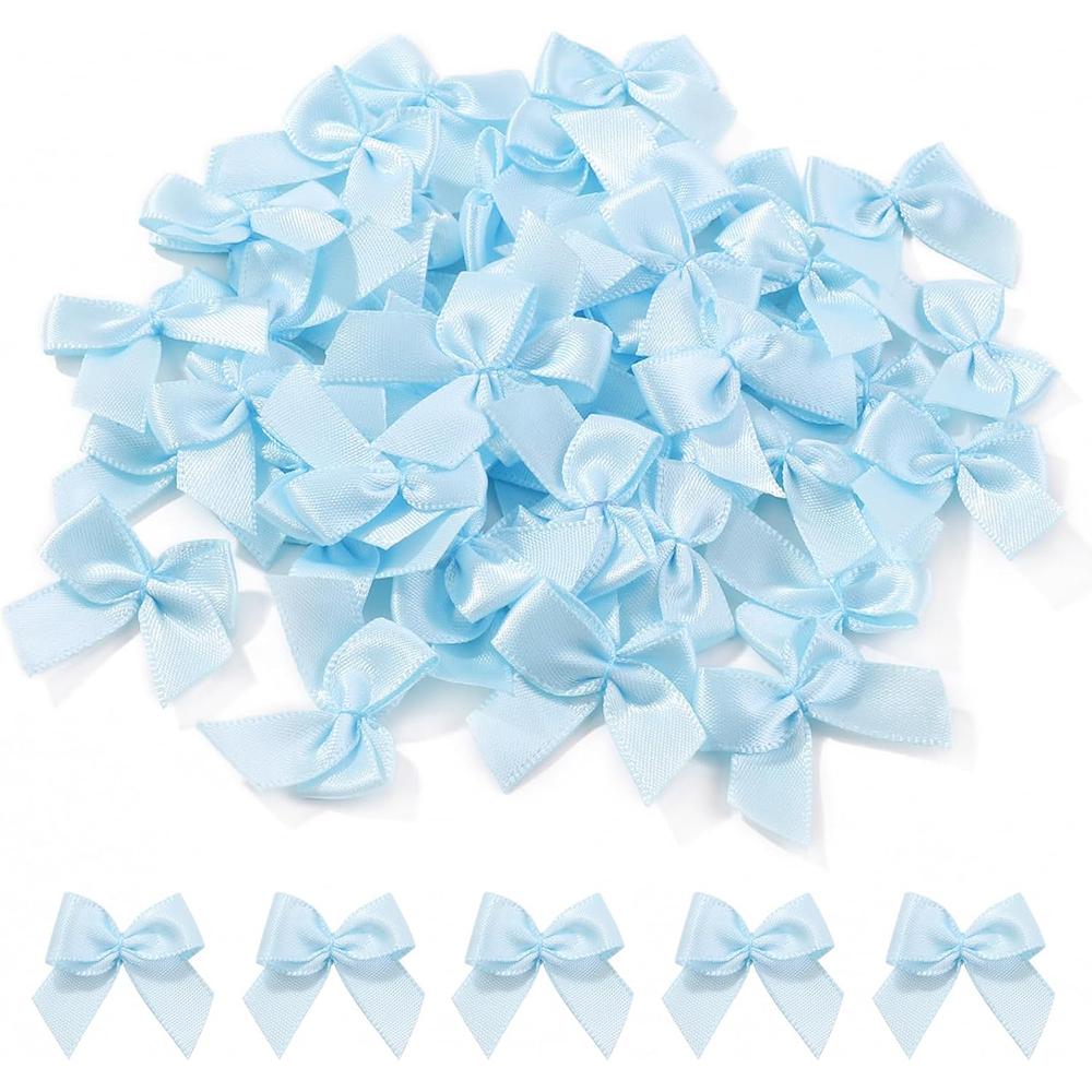 100 шт./набор Разноцветные атласные бантики Нашивки Аппликация Мини галстук-бабочка DIY Одежда Швейное украшение