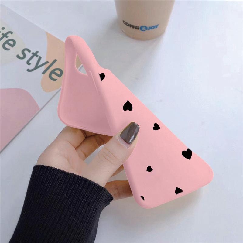Heart Patterned Soft Silicone Case For Samsung A55 M35 S24 Xiaomi Redmi Note 13 Pro 13C iPhone Huawei Honor Realme Camera Protective Shockproof Cover
