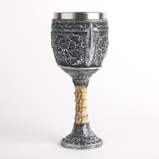 Ужасная Смола Череп Голова Чашка Для Вина Из Нержавеющей Стали Кубок Череп Чаша Для Вина Кубок Готический Хэллоуин Декоративный Виски Коктейль Напиток Стакан