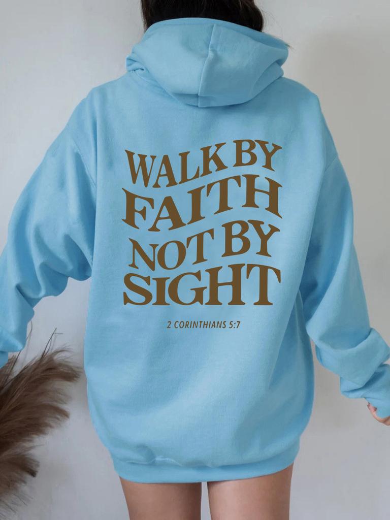 WALKBY FAITH NOTBY SIGHT Women Letter Print Sweatshirt Hoody Hoodies Solid Long Sleeve Brand Casual Ladies Top Fashion Streetwear Clothing