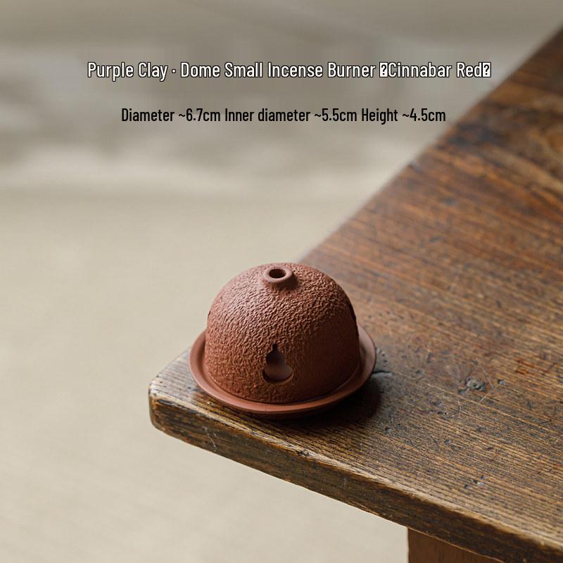 Guanlan Zisha Ceramic Incense Burner - Round Lid, Ideal for Sandalwood & Agarwood, Zen Tea Ceremony Ornament.