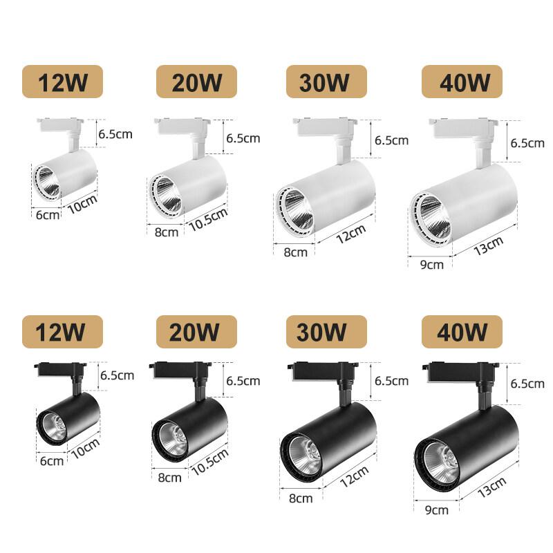 (4шт лампы+рейка 2м) Весь набор светодиодный трековый светильник COB Трековые светильники Алюминиевые рельсы Трековый светильник для одежды