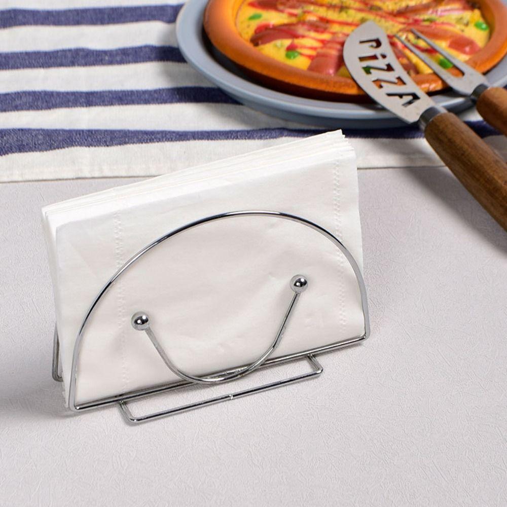 Fanshaped Napkin Clip Rack Box Creative Napkin Storage Case Durable Table Napkin Holder Restaurant