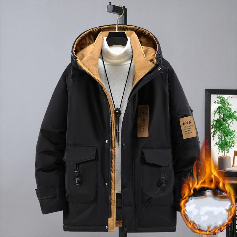 Зимние карго-парки мужские теплые толстые куртки пальто больших размеров парки модная повседневная зимняя куртка