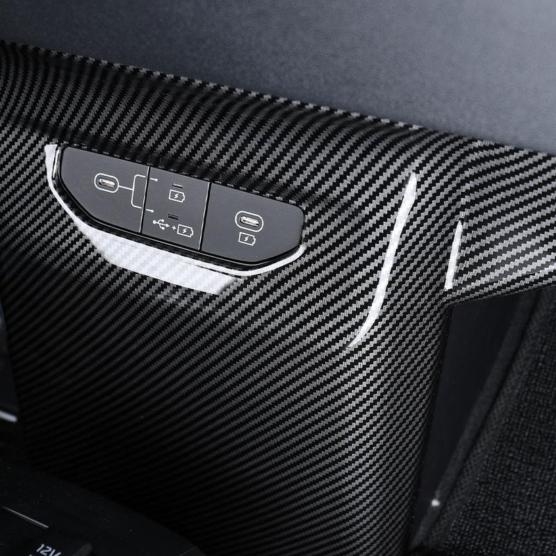For KIA EV6 2025-2026 Left-hand Drive Car Interior Accessorie Carbon Fiber Pattern Front Charging Port Protective Covers