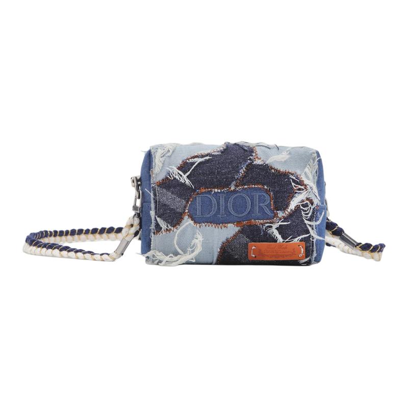 Dior Сумка для макияжа в стиле DIY: Джинсовая заплатка в форме сердца с принтом пламени, Ручная работа, Винтажная и универсальная, Ретро-стиль, Мода, Сумка для хранения