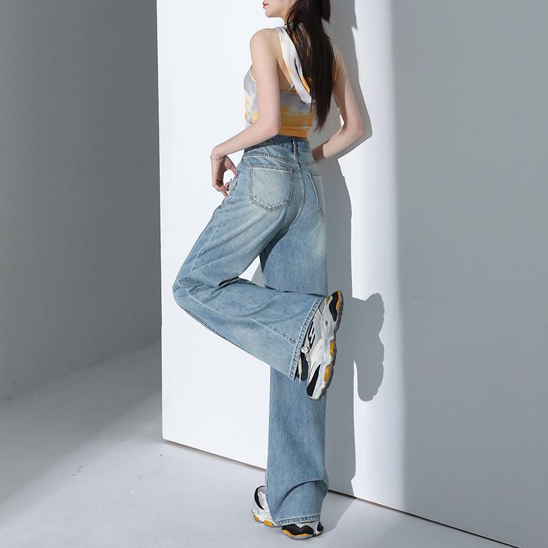 Женские джинсы Tencel Lyocell Wide-Leg: Лето 2025 г. Легкий свободный крой с драпировкой