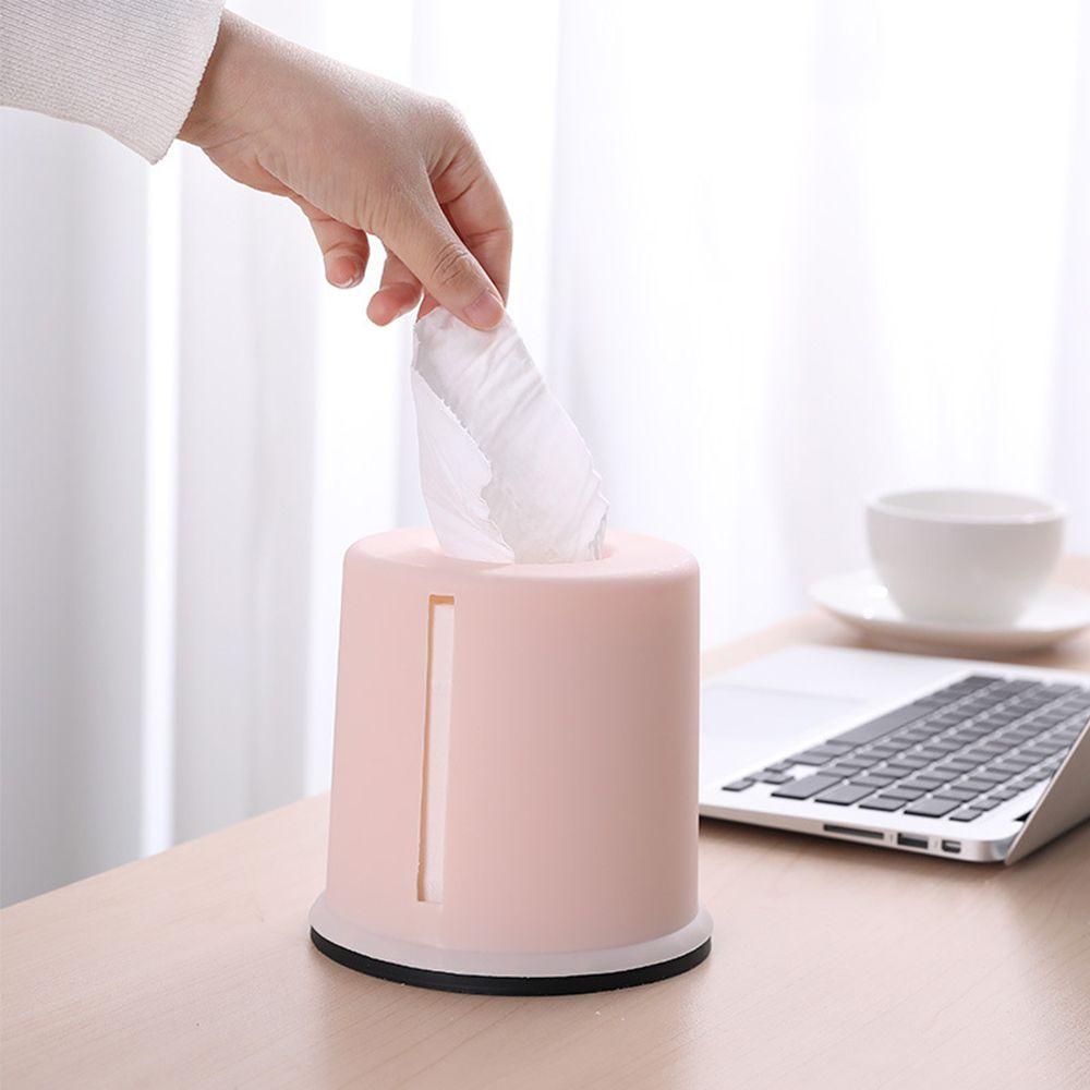 Household Storage Box Round Plastic Tissue Box Living Room Towel Cover Toilet Roll Paper Holder
