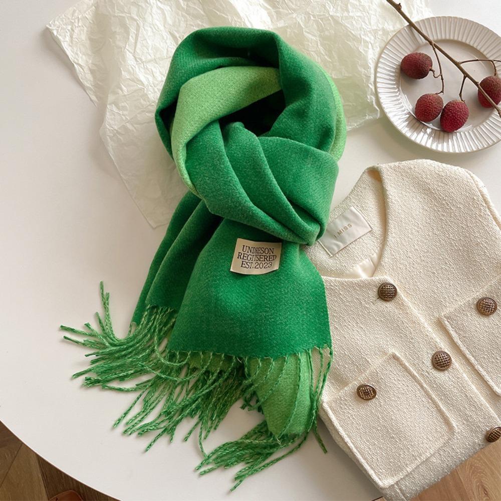 Warm Imitation Wool Scarf Two-sided Winter Long Shawl Classic Cashmere Shawl  Autumn Winter