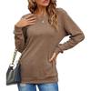Women's Shirt Round Neck Casual  Fashion Solid Color Long Sleeve