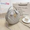 Маленькая круглая сумка Cosy Up, дамская сумочка, женская сумка с ромбовидной сеткой, маленькая сумка с вышивкой