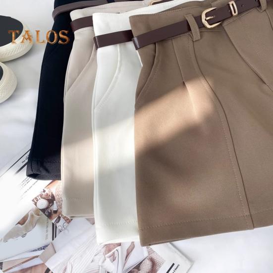 Женские шорты с высокой талией, застежкой-молнией, однотонные повседневные шорты с карманами, универсальные летние шорты