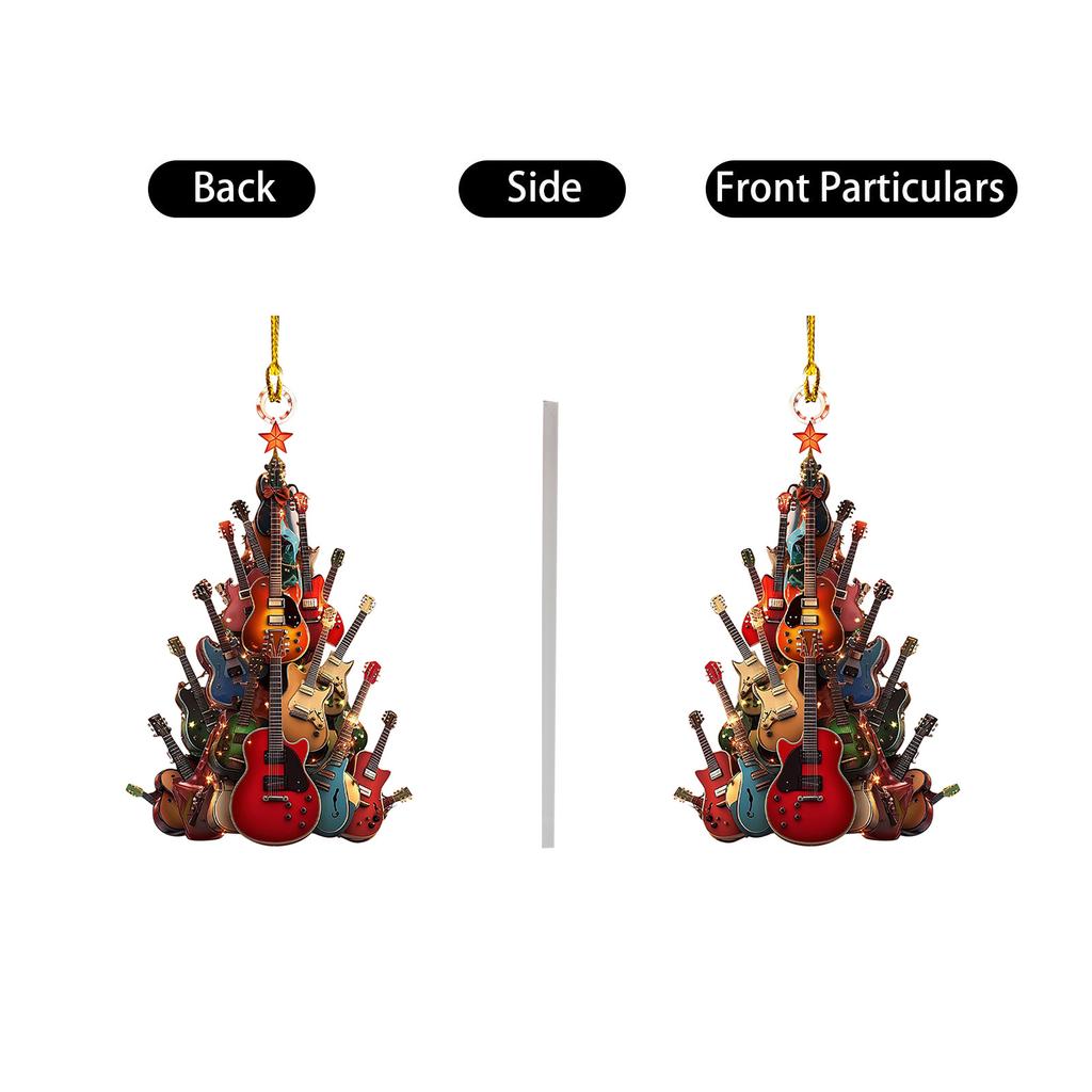 2D Акриловая Гитара Украшение на елку, Украшение для дома, Рождественские украшения