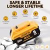 DCB200 8.0Ah Совместимая для DeWalt 20V Max Аккумулятор DCB200 DCB201 DCB180 DCB203 DCB204 DCB206 Серии DCD/DCF/DCG Беспроводные Электроинструменты со Светодиодом