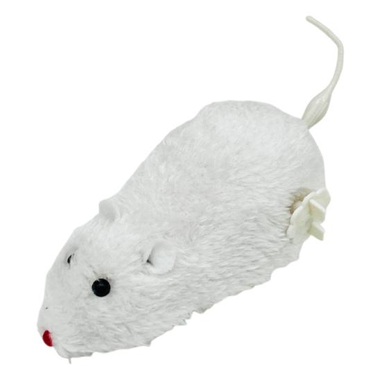 Wind-Up Mouse Cat Toy Realistic Furry Mouse Interactive Pet Toy Funny Moving Mouse for Chasing And Pouncing Play Stimulates Cats Hunting Instincts
