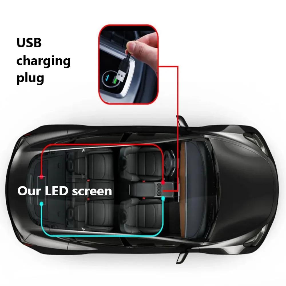 Car LED Flexible Screen USB 5V Matrix Pixel Panel RGB Pattern Graffiti Scrolling Text Animation Display Car Shop with APP.