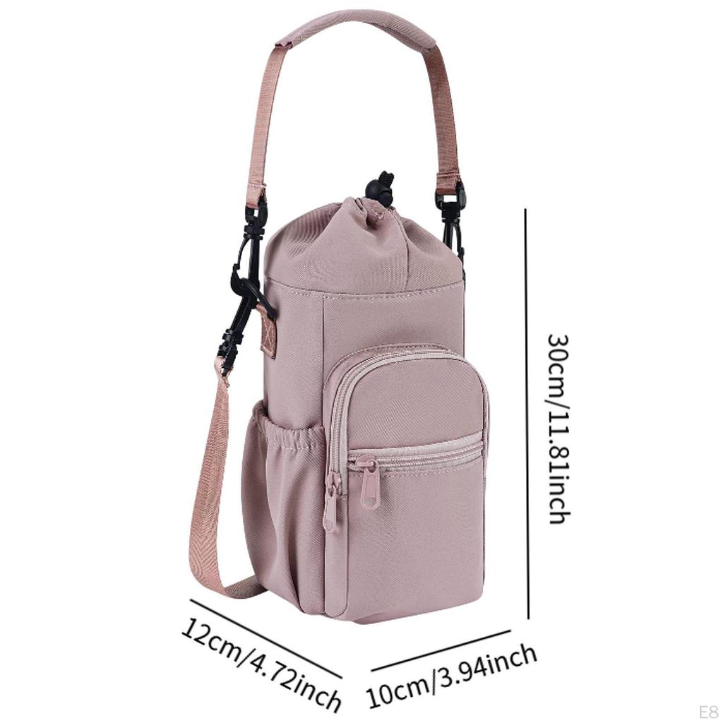 Сумка-переноска для бутылок с водой, регулируемый плечевой ремень для мужчин и женщин с карманом на молнии