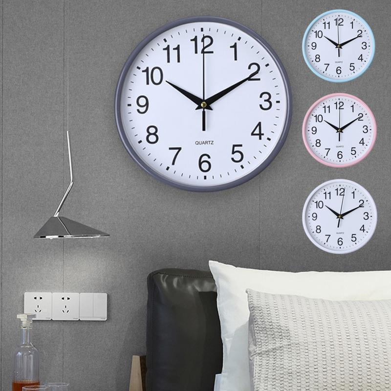 Wall Clock Round Analogue Vintage Home Decor Small Bedroom Kitchen Wall Hanging
