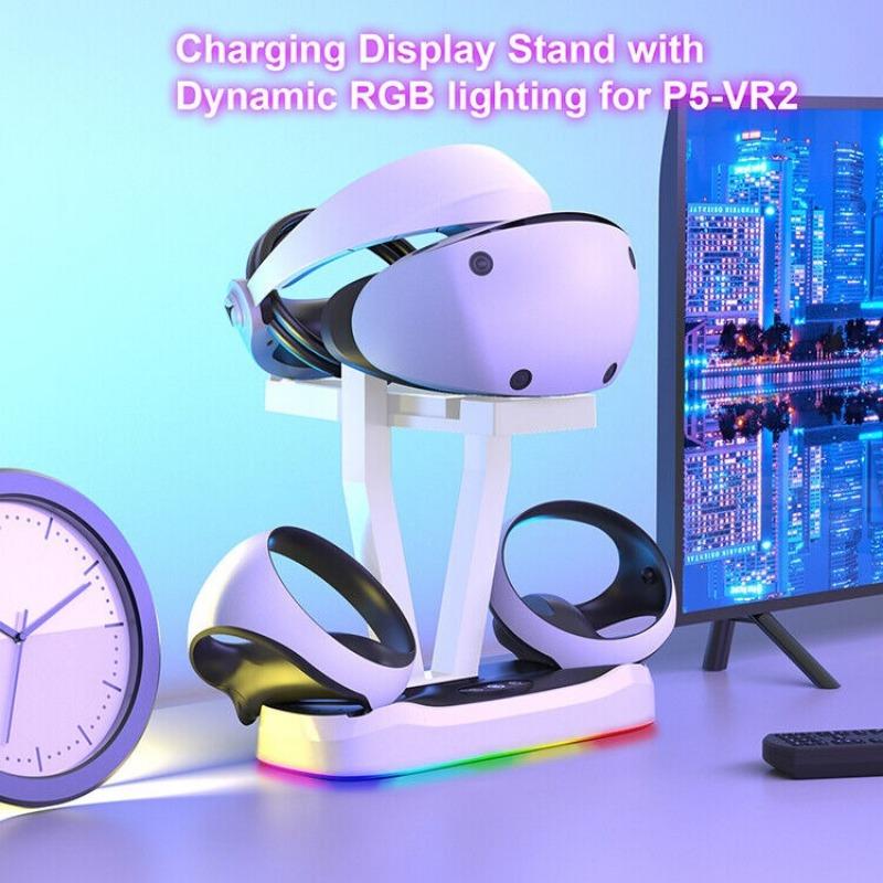 PS VR2 Charging Station, Dual Fast Charger Dock for PS VR2, PSVR2 Charging Station with Led Indicator, Headset Display Stand