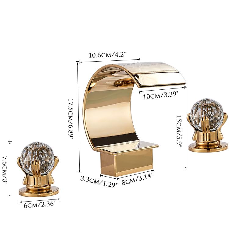 Водопад Wanmivezlo для ванной комнаты, смеситель для раковины, монтируемый на бортик, смеситель для холодной и горячей воды, одно отверстие, кран для мойки на 3 отверстия