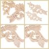 Wood Appliques Decorative Center Carved Onlays, Unpainted Flower Carved Ornament Decals for Door Fireplace Mirror Wall Cabinet Dresser Mantel Bed