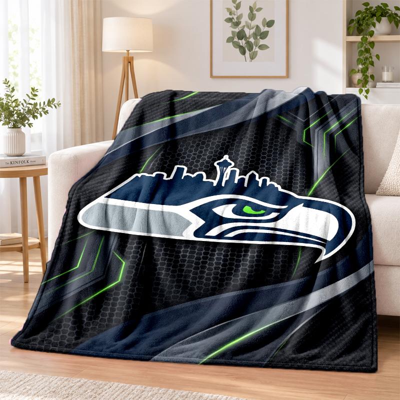 Теплый фланелевый плед с принтом Seattle Seahawks, уютный плед для кровати, для декора дома в помещении