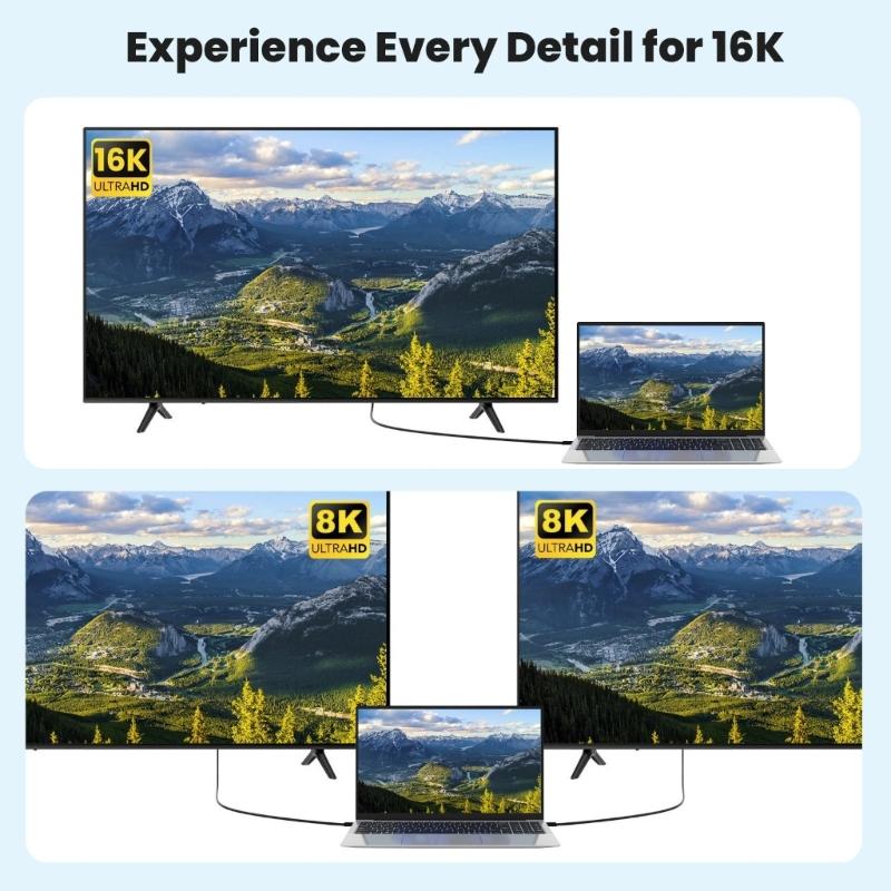 USB-C Кабель Скорость 80 Гбит/с Зарядка 240 Вт Поддержка Двух 8K Мониторов Универсальное Подключение для Ноутбука Монитора Устройств