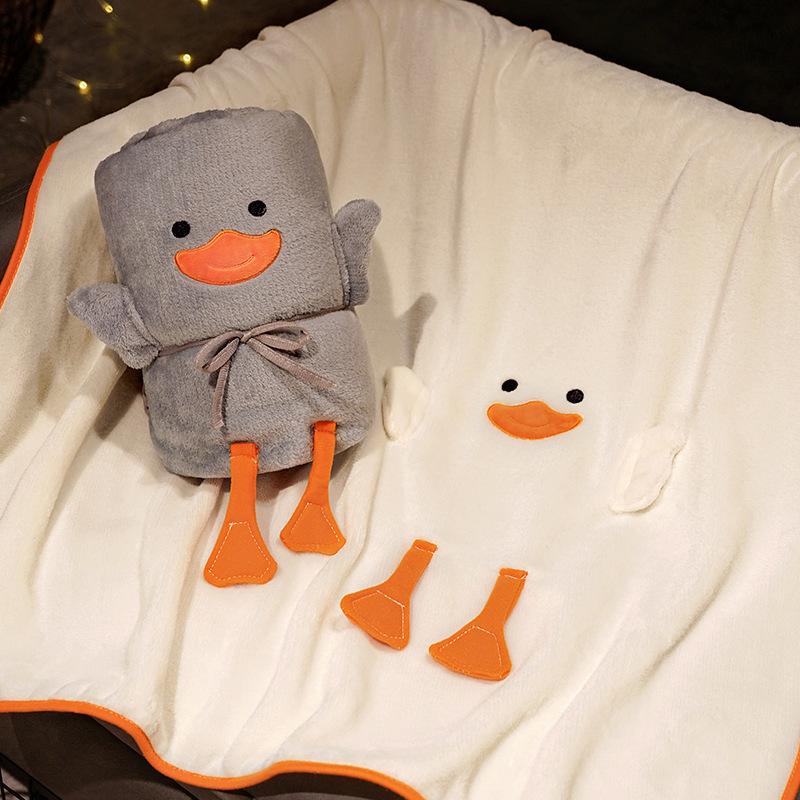 Одеяло в виде утки с рисунком двойного назначения, обеденный перерыв, офисное одеяло с кондиционером, детское коралловое бархатное маленькое одеяло, автомобильное одеяло