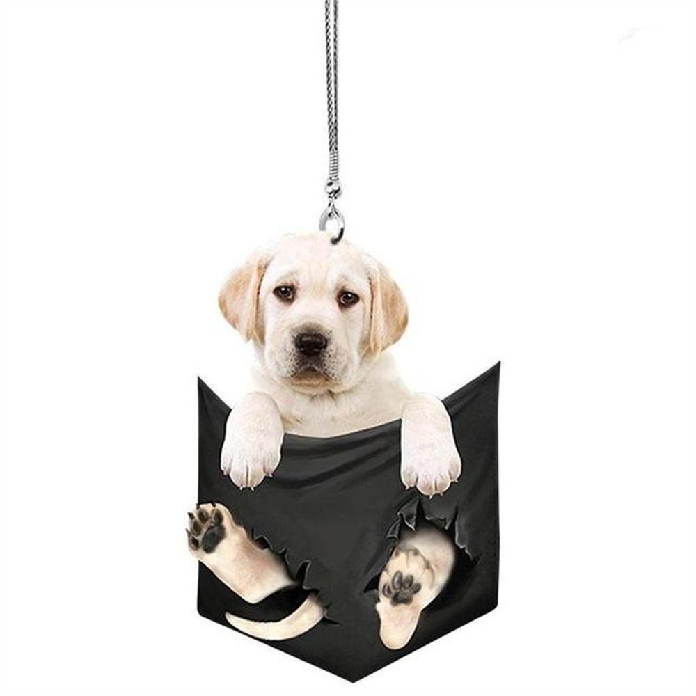 6 Styles Rearview Mirror Hanging Dog Hanging Ornament Puppy Car Hanging Car Pocket Pendant