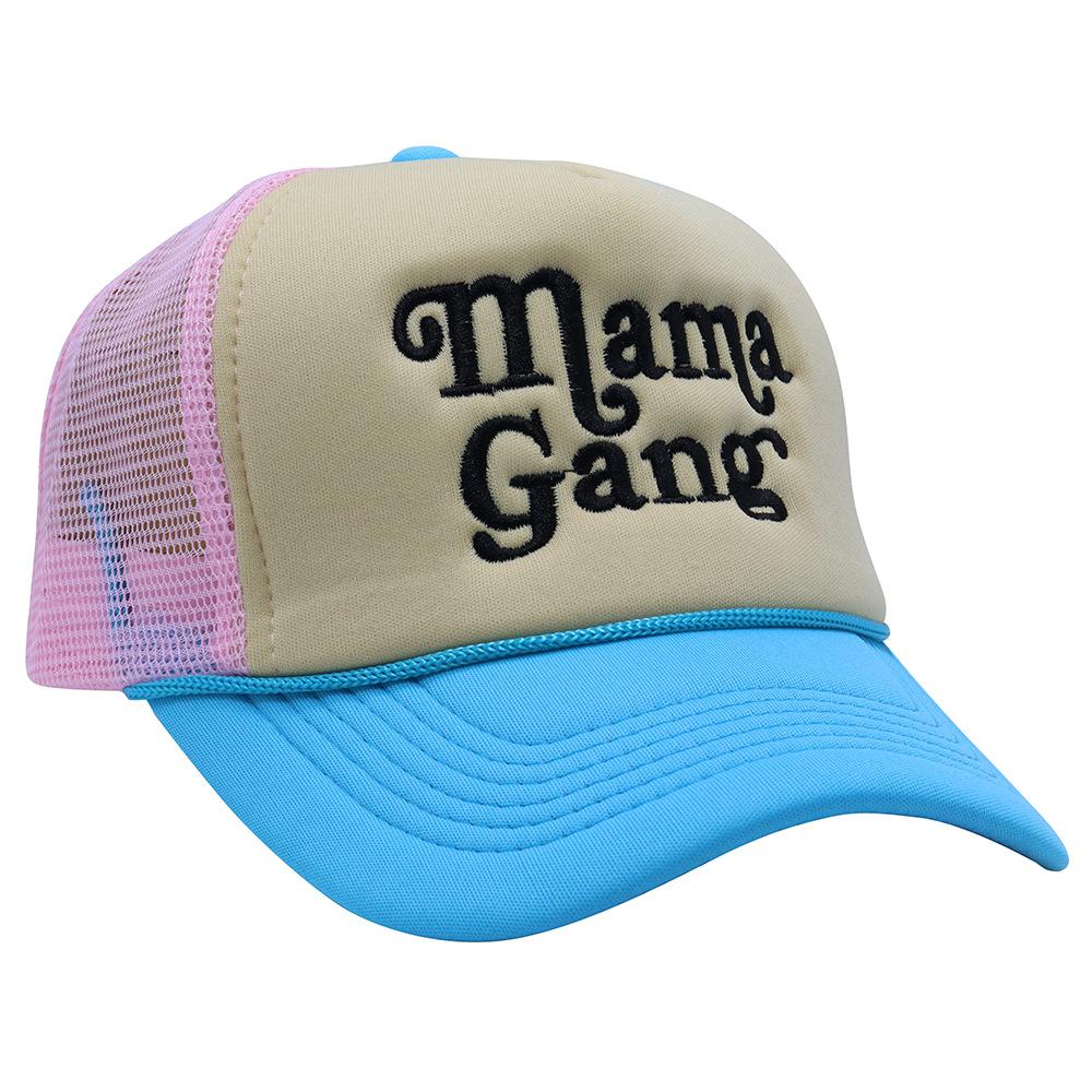 Mama Gang Mesh Cap Alphabet Embroidery Baseball Cap Curved Brim Couple Sunscreen Sunshade Truck Cap Cap