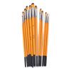 12Pcs Acrylic Paint Brushes Smoothing Nylon Wooden Handle Metal Ferrule Widely Used Artist Paint