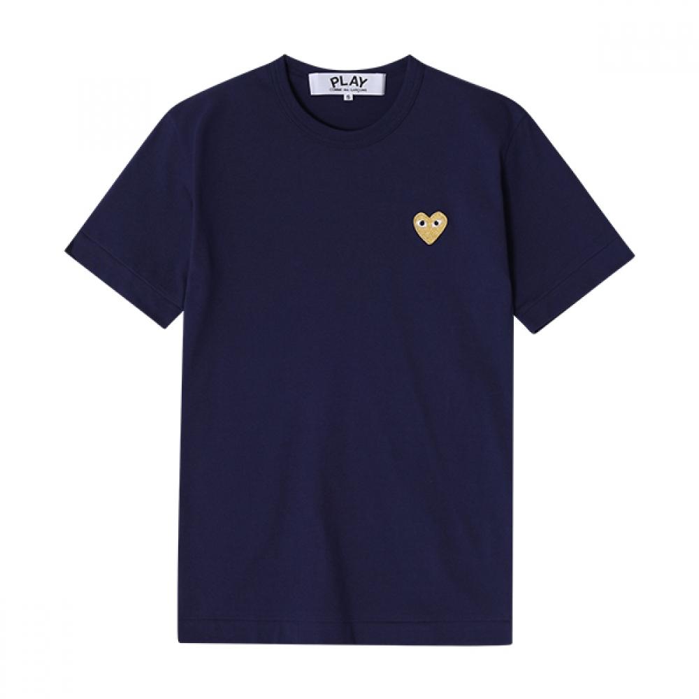 Comme Des Garcons Play Золотое Сердце Нашивка Унисекс Футболка Ax T216 051