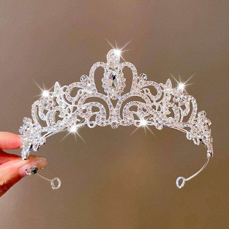 Детский головной убор в виде короны для маленькой принцессы, повязка на голову на день рождения для девочек, аксессуары для волос с кристаллами, подарок на день рождения