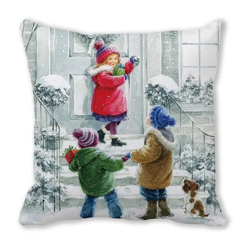 Домашний Декор Весенне-Летняя Наволочка Животное Кошка Собака Утка Овца Принт Чехол для Подушки Диван Полиэстер Фунда Де Альмоада