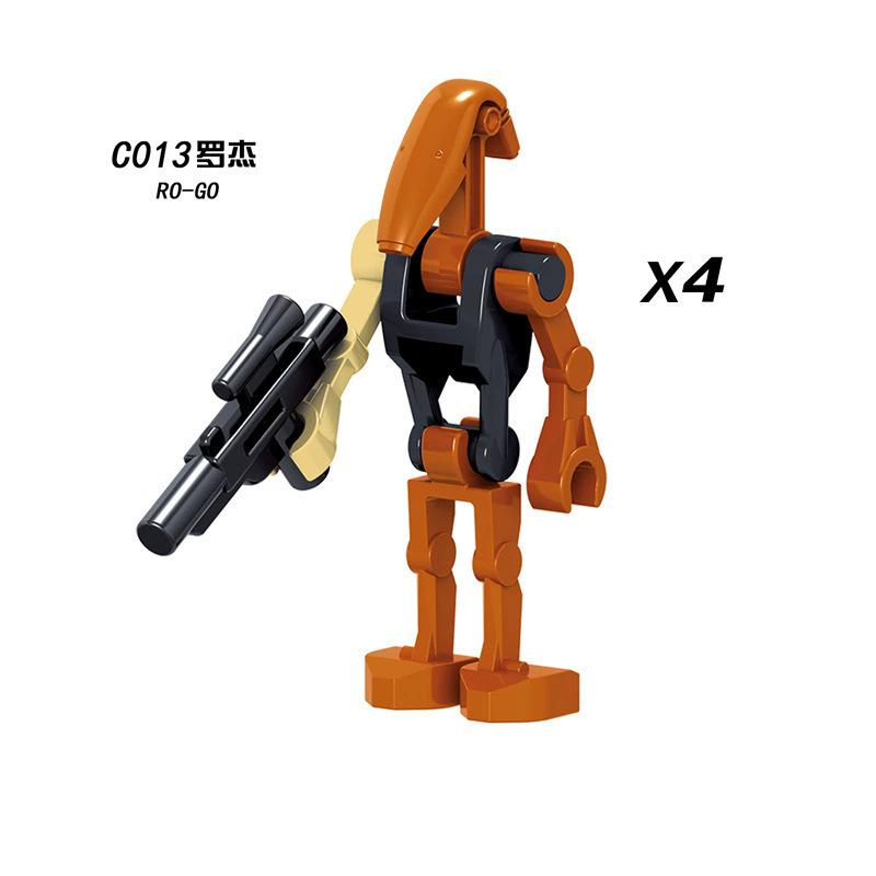 Space Wars Robot Battle Building Blocks Set - C009-014 Collectible Robot vs Minifigures Toy with Stickers
