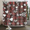 Happy Valentines Day Heart Shower Curtain Red Pink Romantic Falling Love Heart Sweet Lovers Waterproof Bathroom Curtain Decor