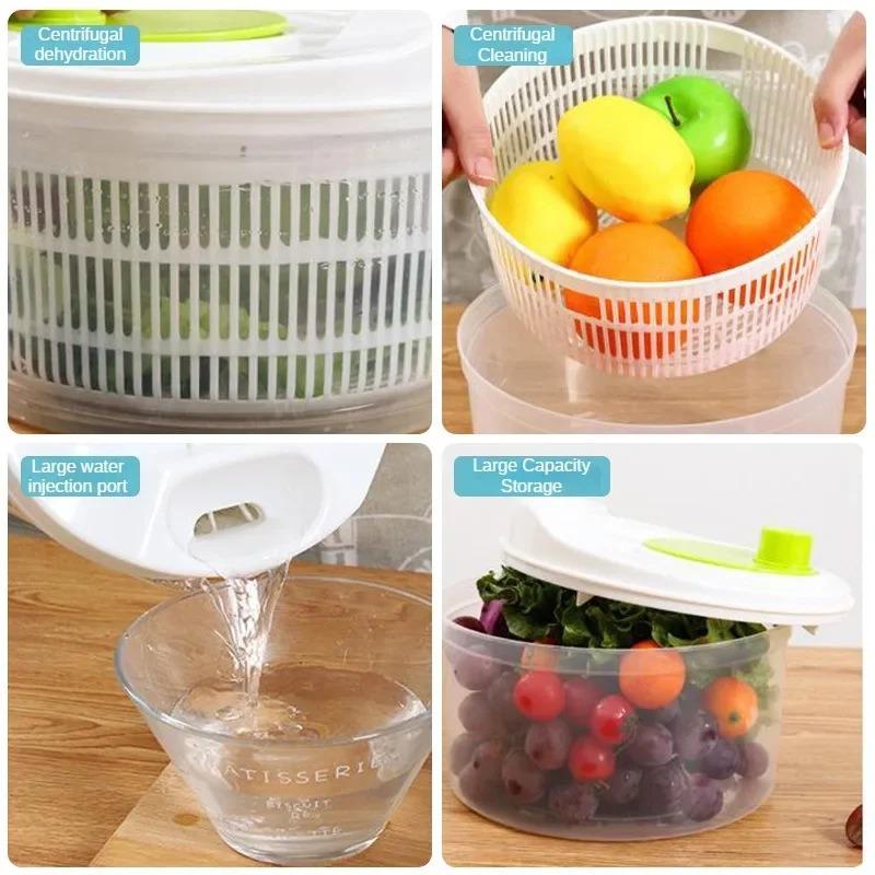 Vegetable Dehydrator Greens Washer Dryer Drainer Crisper Strainer Vegetables Salad Spinner Lettuce Leaf for Washing Drying Leafy