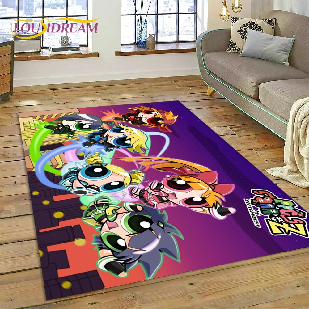 Мультфильм милый P-Powerpuff Girl ковер ковер для спальни гостиная домашний диван украшение,детская игра большой декор напольный коврик подарок
