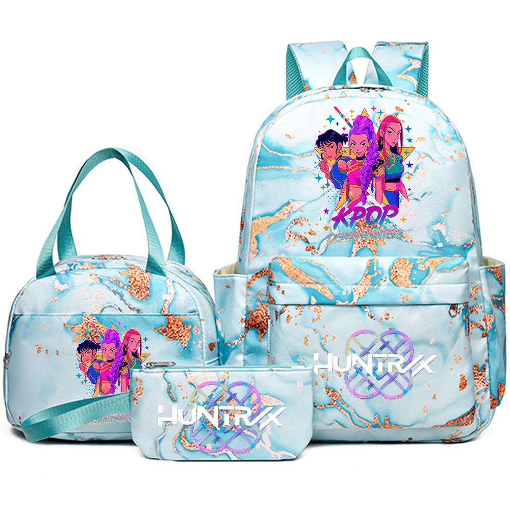 3 шт./комплект Аниме K-pop Пенал с принтом, Сумка-рюкзак с ручкой для Подростка Студента Девочки Мальчика, Водонепроницаемая Дорожная Сумка Mochila